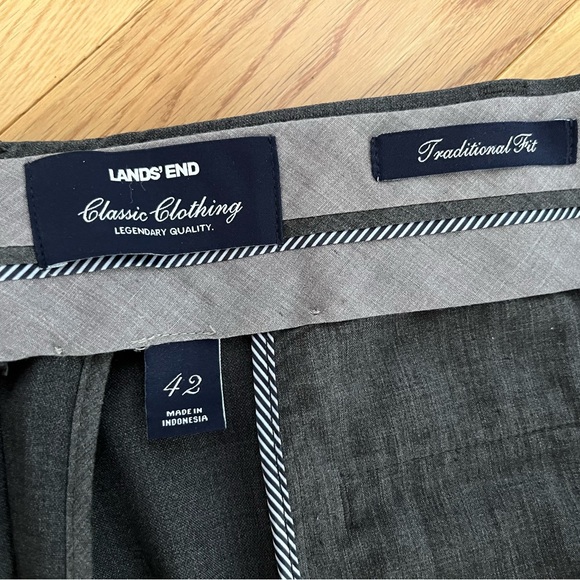 Two Men’s Lands’ End Traditional Fit wool dress pants size 42” - Picture 5 of 16